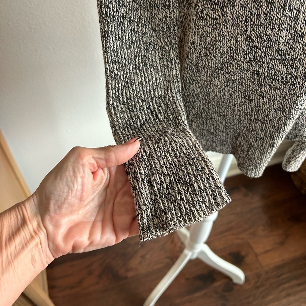 NEW Eileen Fisher Linen Wool Blend Open-Front Marled Knit Cardigan Sweater Sz PP - Picture 4 of 6